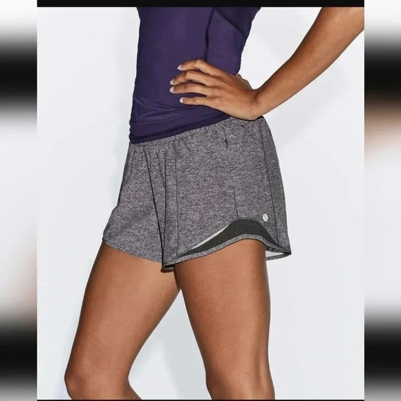 Lululemon Hotty Hot Short II *Long 4"Heather Lux Multi Black / Heathered Black - Picture 6 of 9
